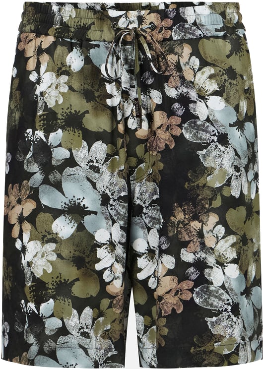 Iceberg Regular fit Bermuda shorts with a pattern on a red background, made from viscose