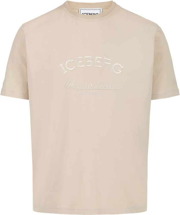 Iceberg Classic regular fit beige T-shirt in sustainable cotton jersey
