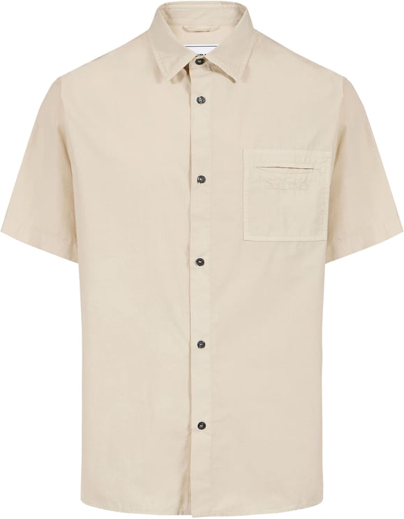 Iceberg Beige short-sleeved shirt in garment-dyed parachute fabric