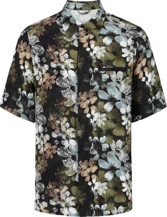 Iceberg Regular fit green and black shirt crafted from viscose, adorned with a floral print