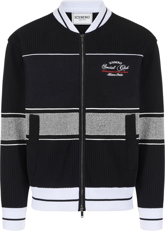 Iceberg Black jacquard-knit regular fit jacket