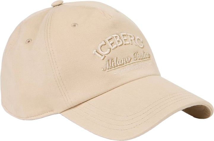 Iceberg Beige cotton gabardine baseball cap with Iceberg embroidery