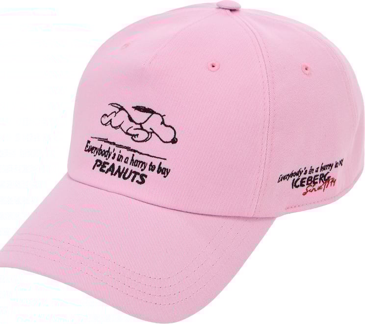 Iceberg Pink gabardine baseball cap with Peanuts embroidery