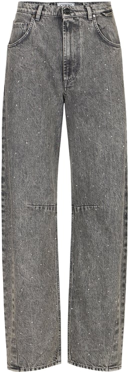 Iceberg Black 5-pocket denim pants in stone wash with a barrel fit