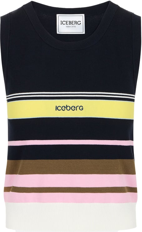 Iceberg Multicolored polo shirt in stretch cotton with contrasting stripes