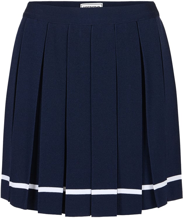 Iceberg Classic blue mini skirt in viscose blend with slit