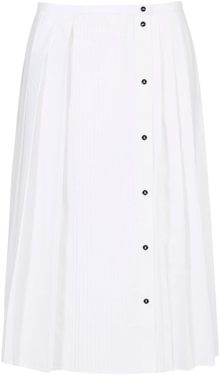 Iceberg Optic white relaxed fit skirt with pleats in cotton poplin