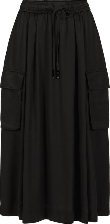Iceberg Black relaxed fit skirt with drawstring in technical fabric