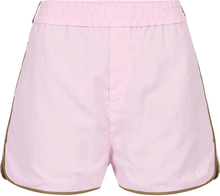Iceberg Pink Bermuda shorts with logo in technical fabric