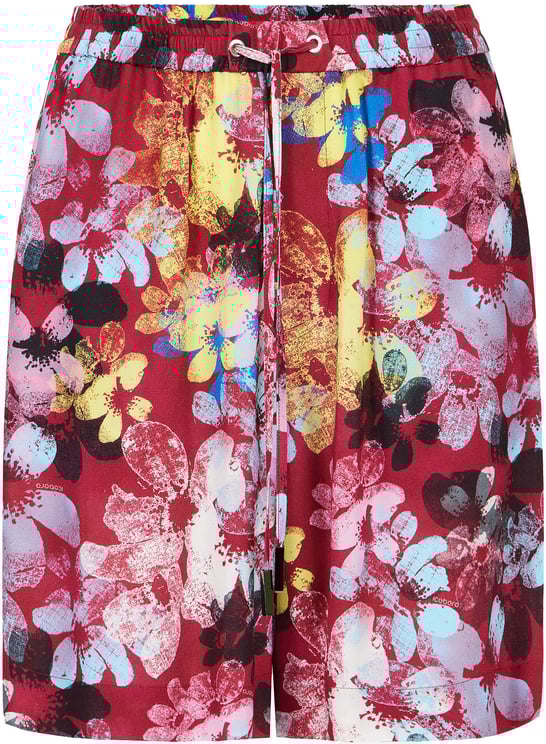 Iceberg Comfort fit patterned Bermuda shorts on a red background, made from viscose