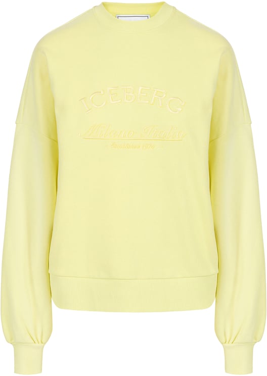 Iceberg Regular fit yellow sweatshirt in sustainable fabric with embroidered logo