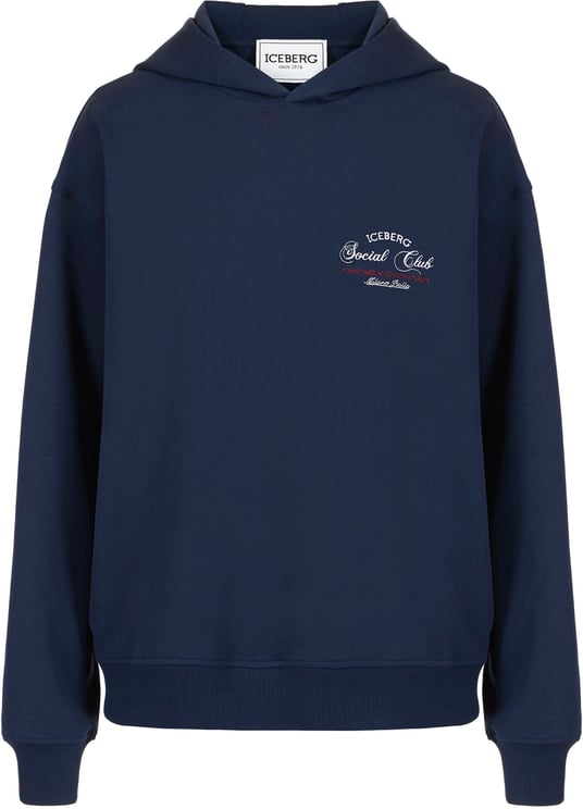 Iceberg Blue regular fit scuba fabric sweatshirt with Iceberg Social Club print