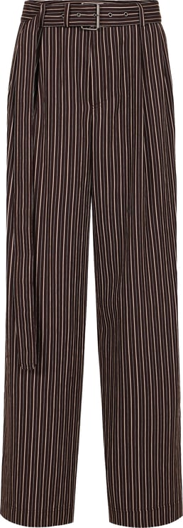 Iceberg Comfort fit brown and white pinstriped viscose pants