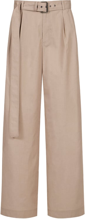Iceberg Sand-colored straight-legged pants in technical poplin