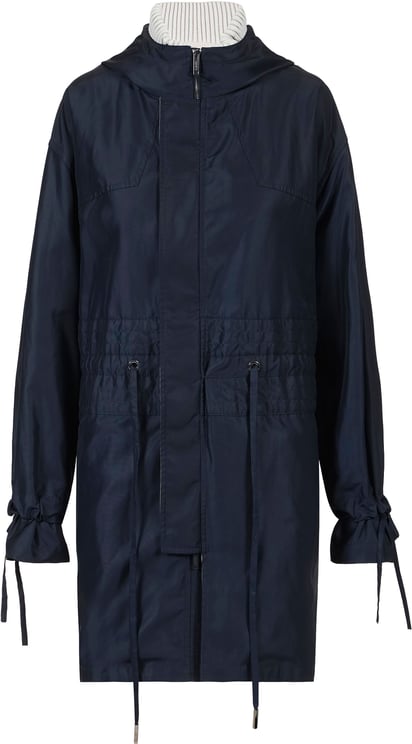 Iceberg Midnight blue, oversized fit nylon sports short jacket with hood