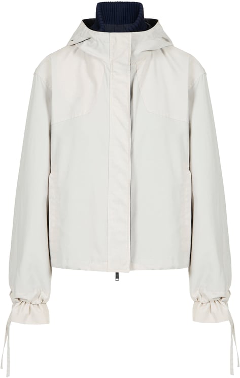 Iceberg Sand-colored, relaxed fit nylon short jacket with hood