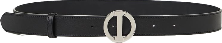 Iceberg Black velvet leather belt with monogram logoed buckle