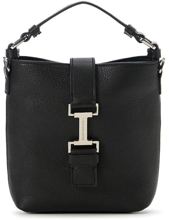 Iceberg Black calfskin shoulder bag with buckle