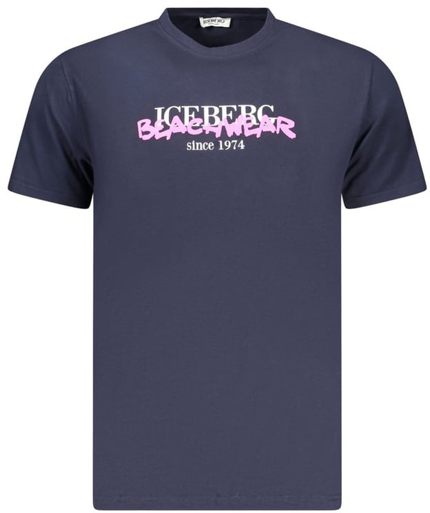 Iceberg Iceberg Neon Blue Cotton Mens T-Shirt