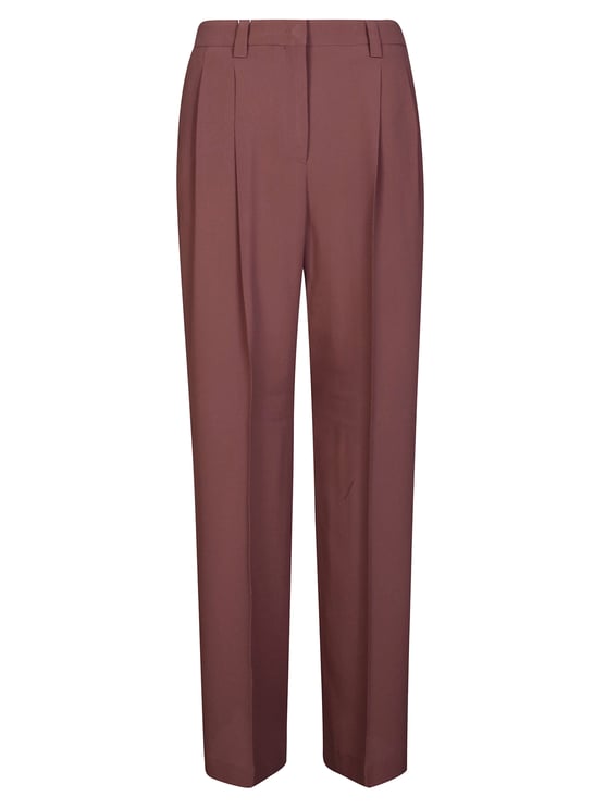 Incotex Burgundy Crepe Elodie Pleated Pants