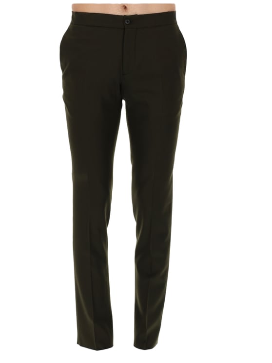 Incotex Neutrals Flat-Front Wool Formal Pants
