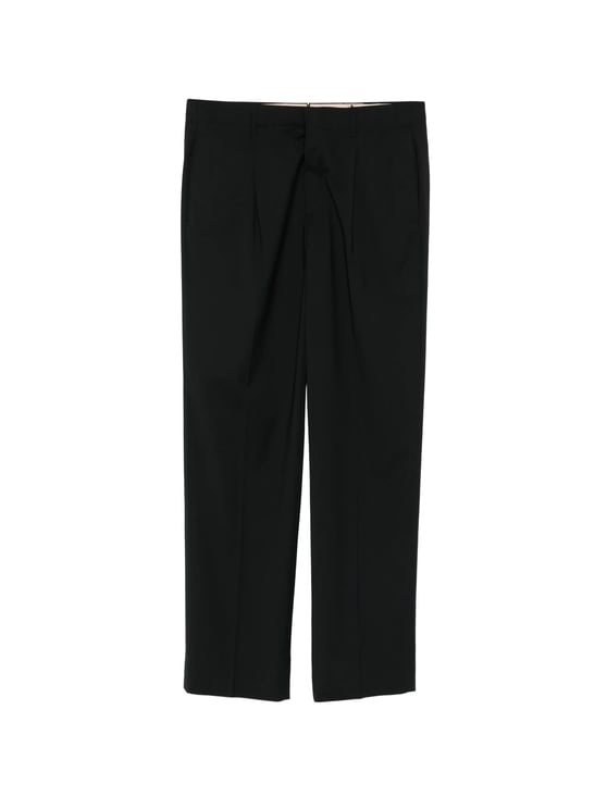 Incotex Black Straight-Leg Structured Fabric Trousers