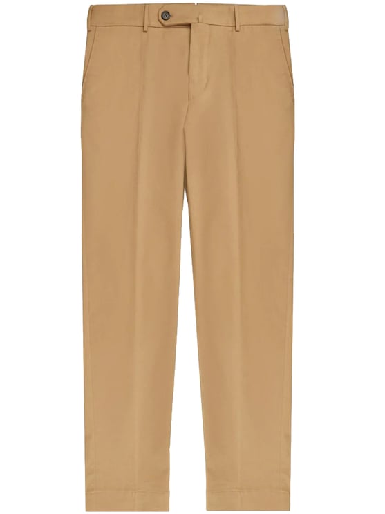 Incotex Tan Straight-Leg Casual Cotton Trousers