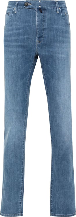 Incotex Blue Pantalone Straight-Leg Denim Stretch Pants