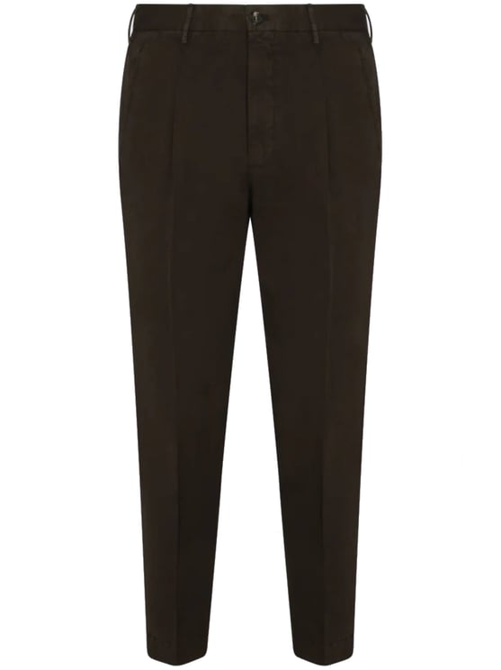 Incotex Brown Slim Fit Cropped Pants