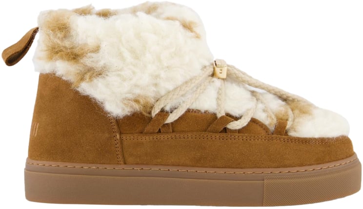 INUIKII Dames Teddy Low Boot Ecru Bruin
