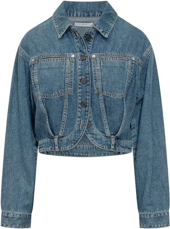 Iro Giacca Denim Jaky con Bottoni e Tasche