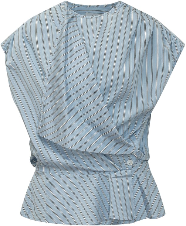 Iro Top Incrociato a Righe con Cintura