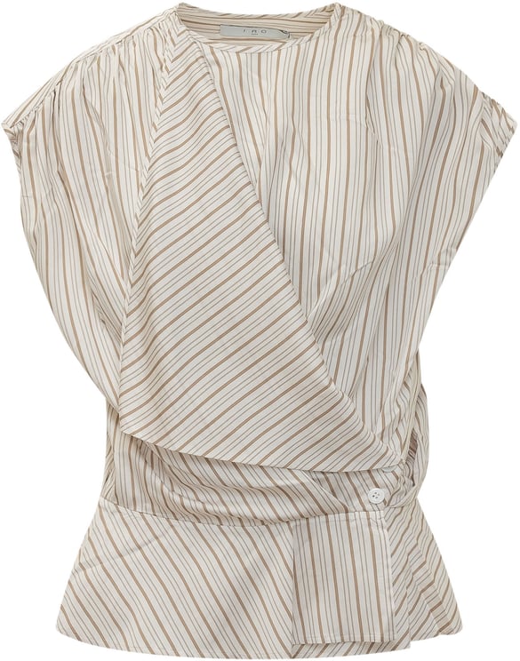 Iro Top Incrociato a Righe con Cintura