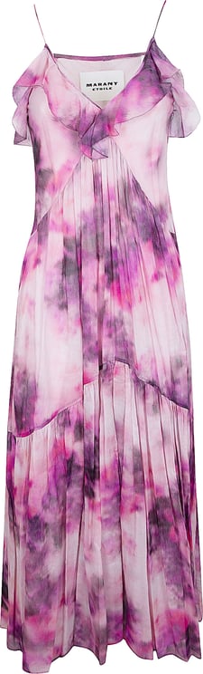 Isabel Marant Maxi Dress in Organic Cotton Voile with Cloud Print