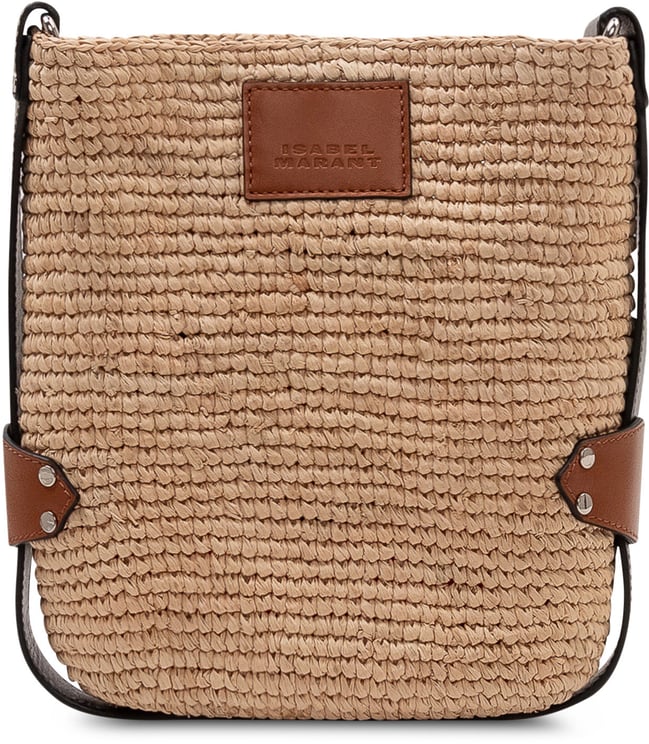 Isabel Marant Borsa Mini Bayia in Raffia Intrecciata