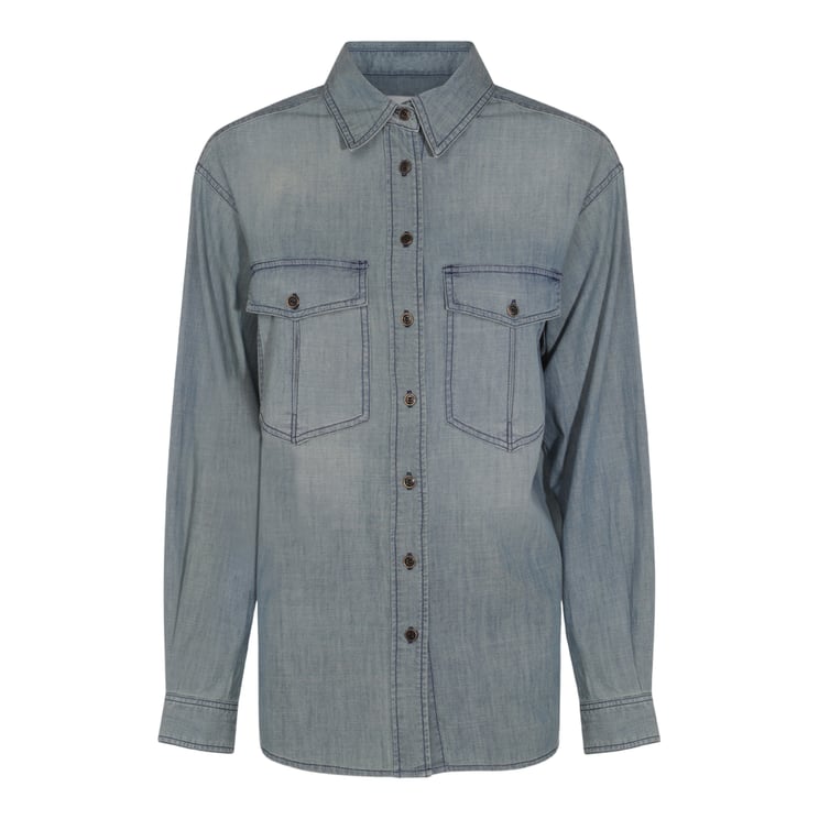 Isabel Marant Classic Button-Down Shirt with Flap Pockets