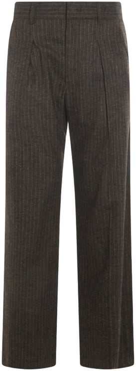 Isabel Marant High-Waisted Straight-Leg Trousers with Subtle Pinstripe Design