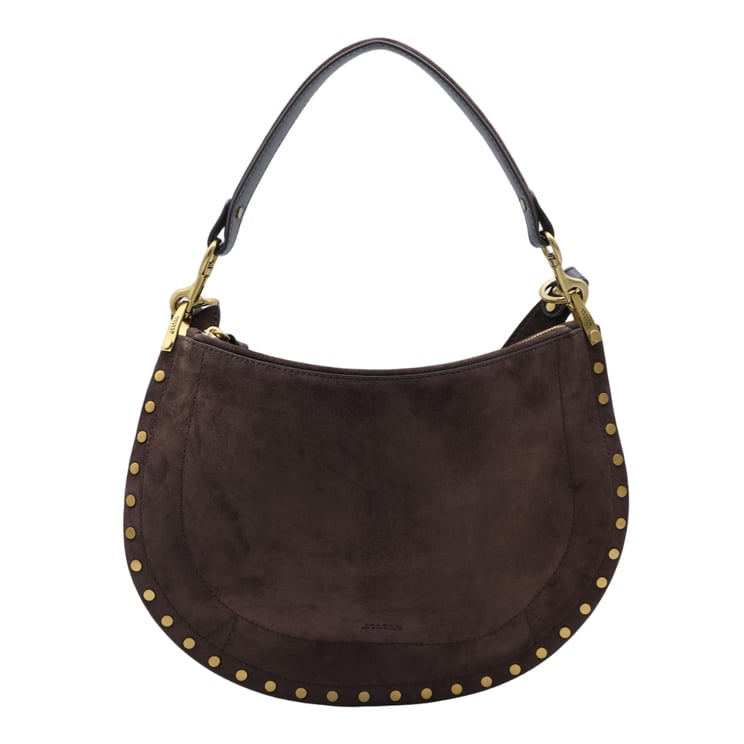Isabel Marant Crescent-Shaped Suede Bag With Gold Accents