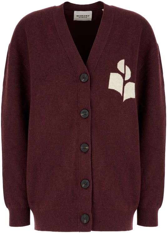 Isabel Marant Marant Etoile Plum stretch cotton blend cardigan