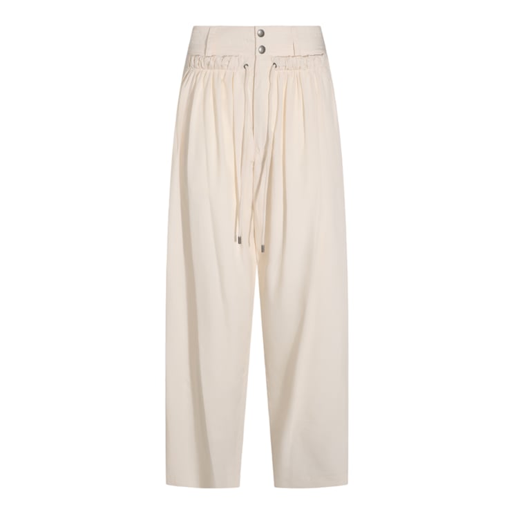 Isabel Marant High-Waisted Trousers with Gathered Detail and Metallic Accents