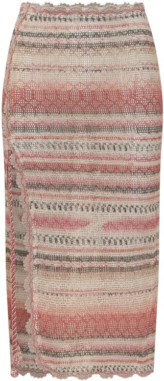 Isabel Marant Gonna Midi Boho a Righe con Spacco Laterale