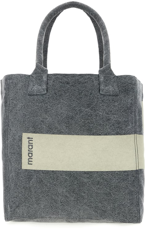 Isabel Marant Isabel Marant Melange grey cotton small Yenky shopping bag