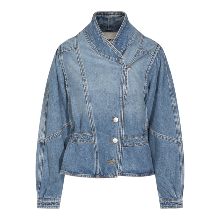 Isabel Marant Structured Denim Jacket with High Collar