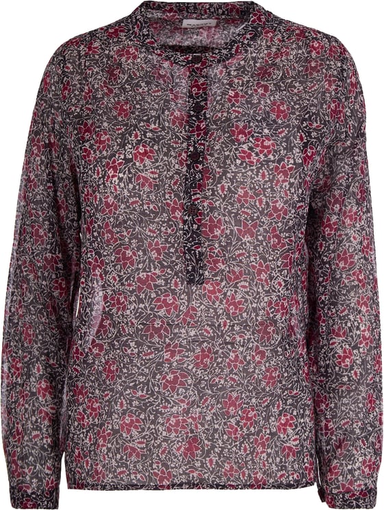 Isabel Marant Organic Cotton Voile Blouse with Floral Print