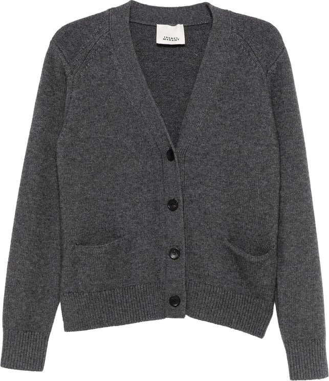 Isabel Marant Grey Brat V-Neck Knitted Cardigan