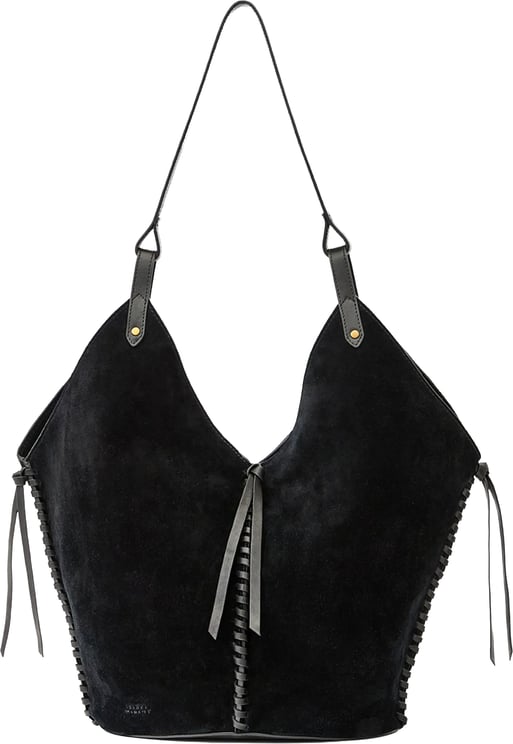 Isabel Marant Black Tampa Calf Velvet Shoulder Bag