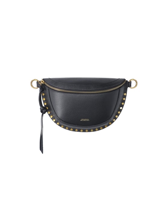 Isabel Marant Black Skano Studded Leather Belt Bag
