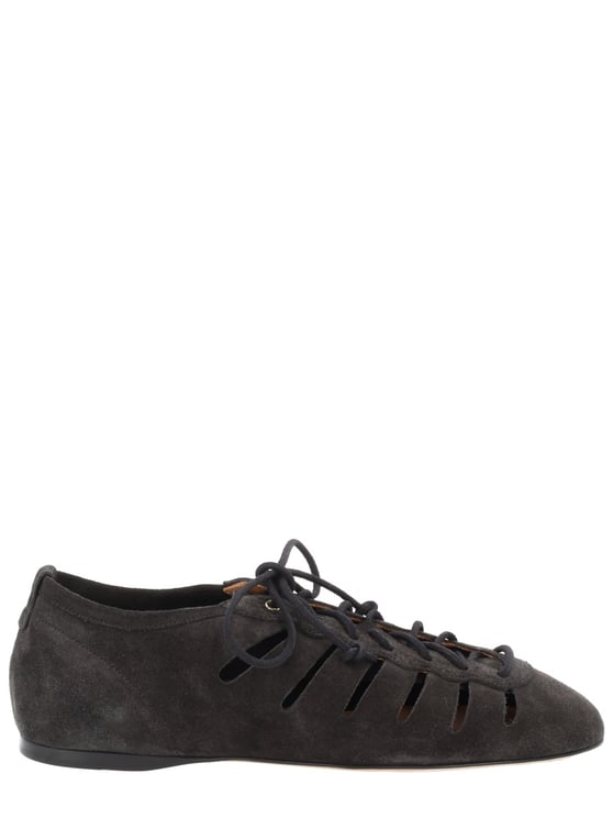 Isabel Marant Leyza Suede Texture Cut-Out Flats