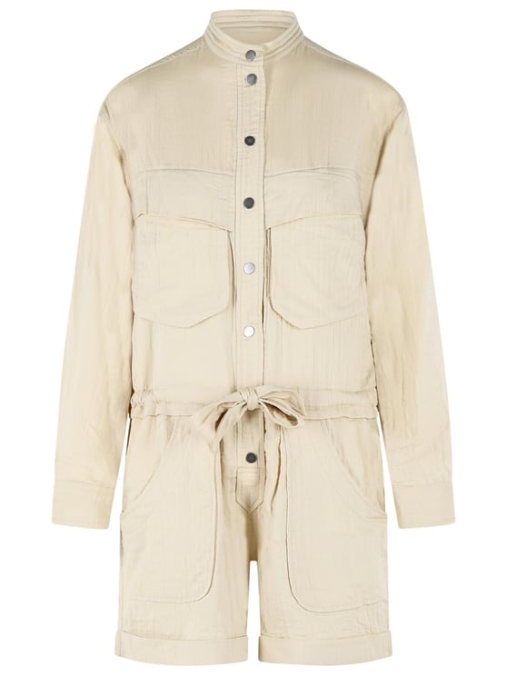 Isabel Marant 'Betyna' One-Piece Jumpsuit In Beige Cotton Blend
