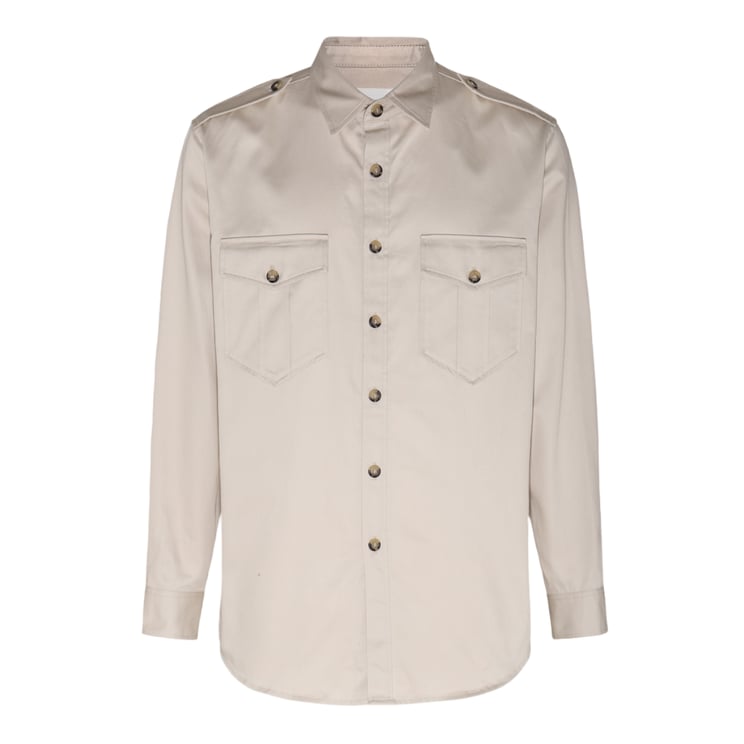 Isabel Marant Classic Button-Down Shirt with Epaulets and Embroidered Detail